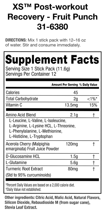 XS™ Post-Workout Recovery - Fruit Punch